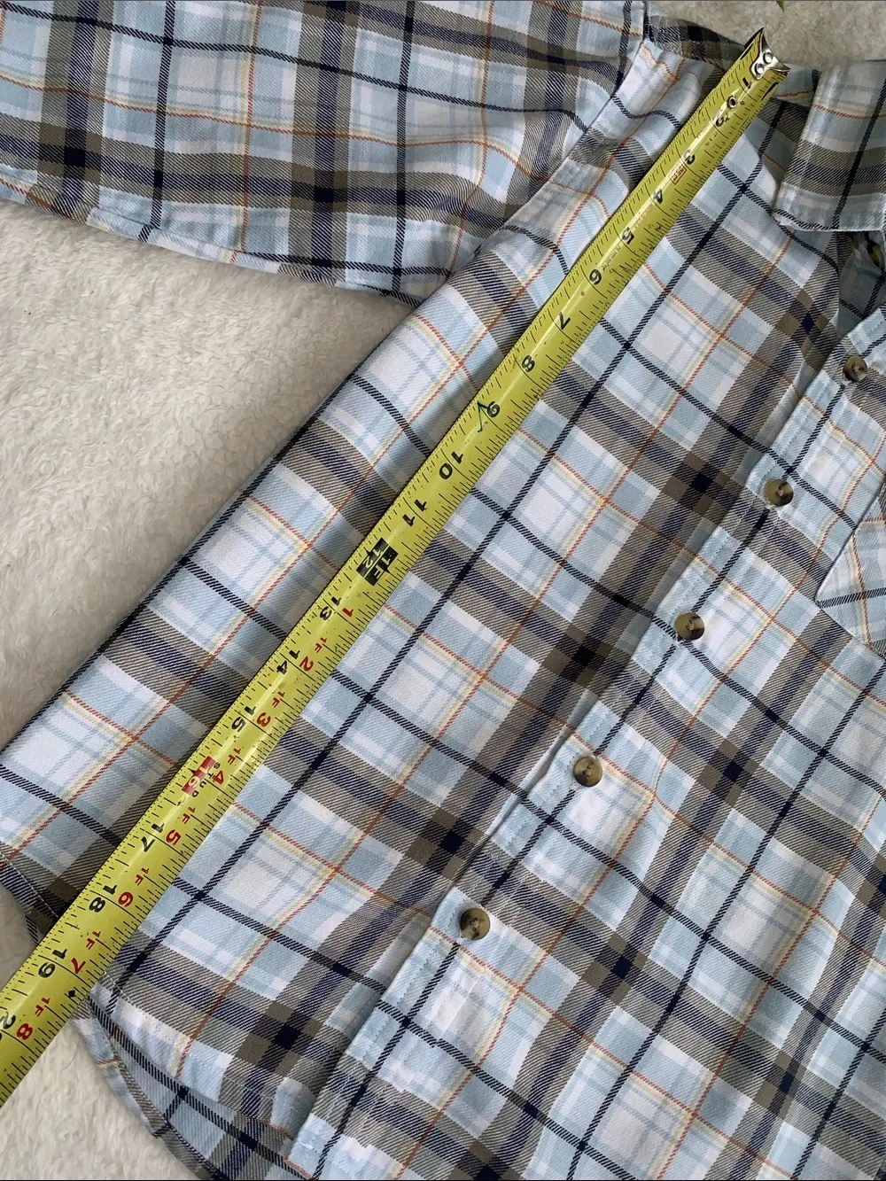 Gymboree Light Blue Plaid Button Down Shirt 6 EUC